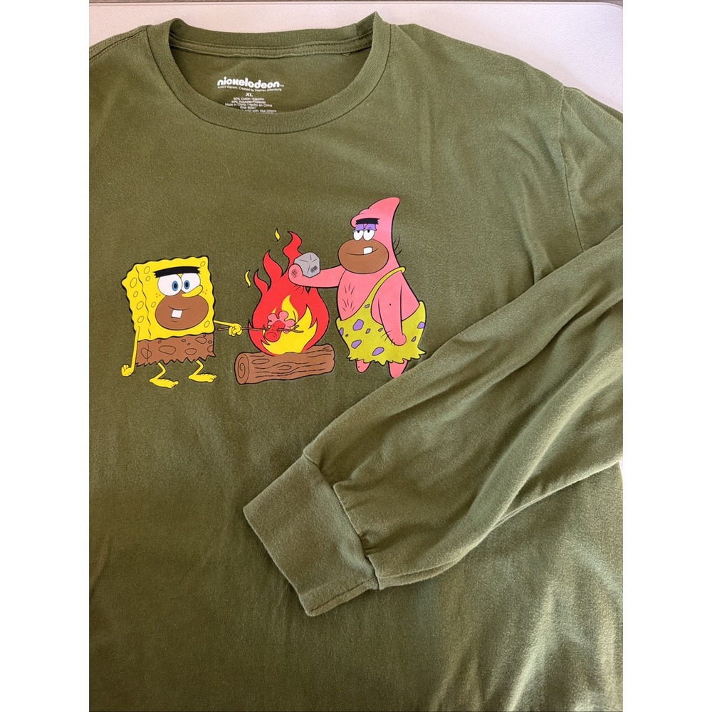 SpongeBob Primitive Caveman Long Sleeve Tee Size XL